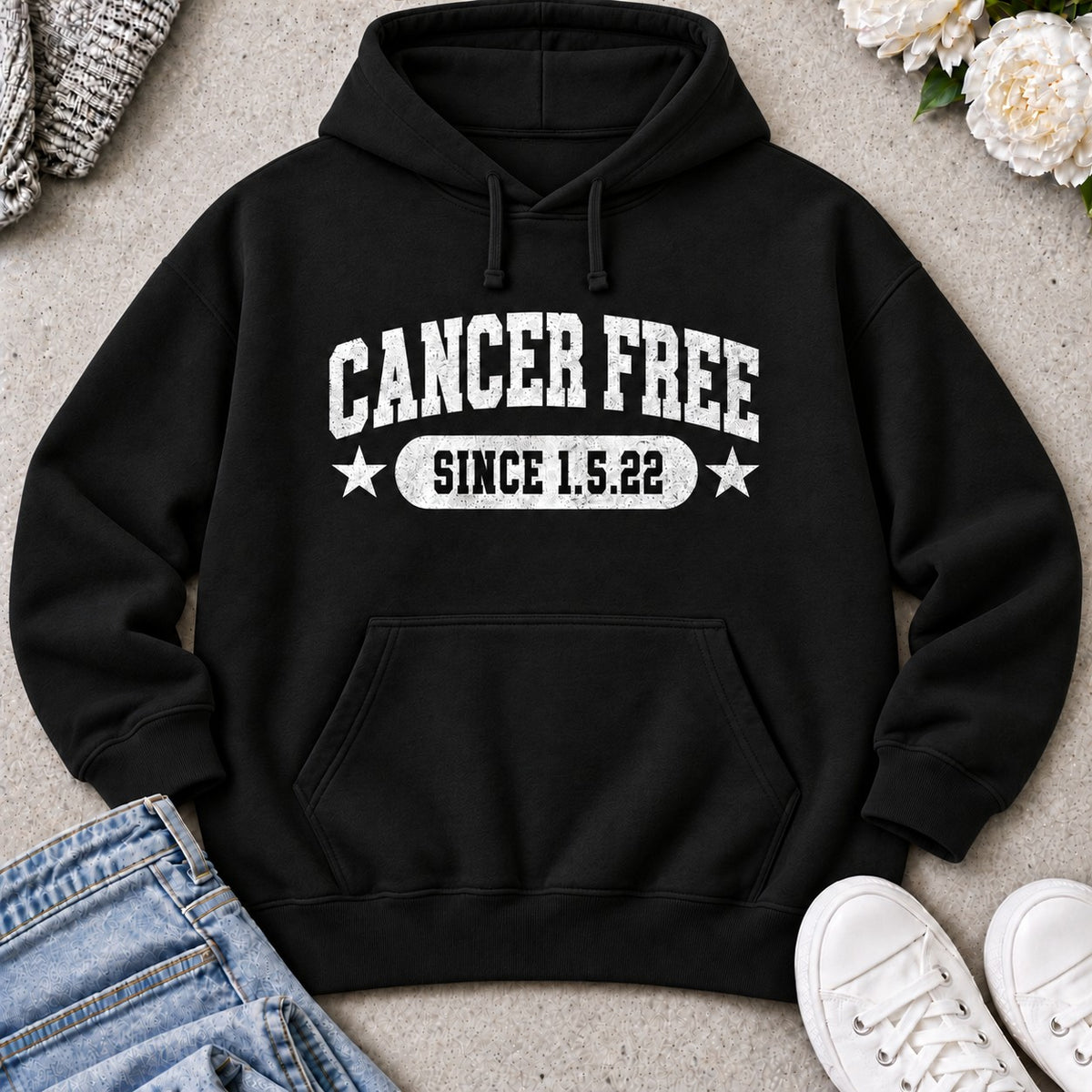 Personalized Cancer Free Celebration Hoodie — Black