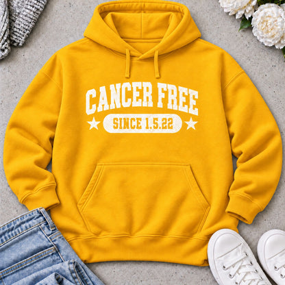 Personalized Cancer Free Celebration Hoodie — Gold