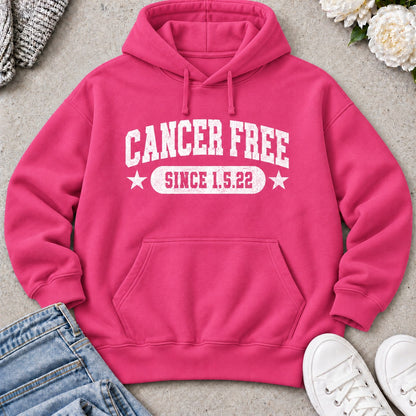 Personalized Cancer Free Celebration Hoodie — Heliconia