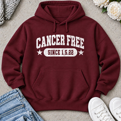 Personalized Cancer Free Celebration Hoodie — Maroon