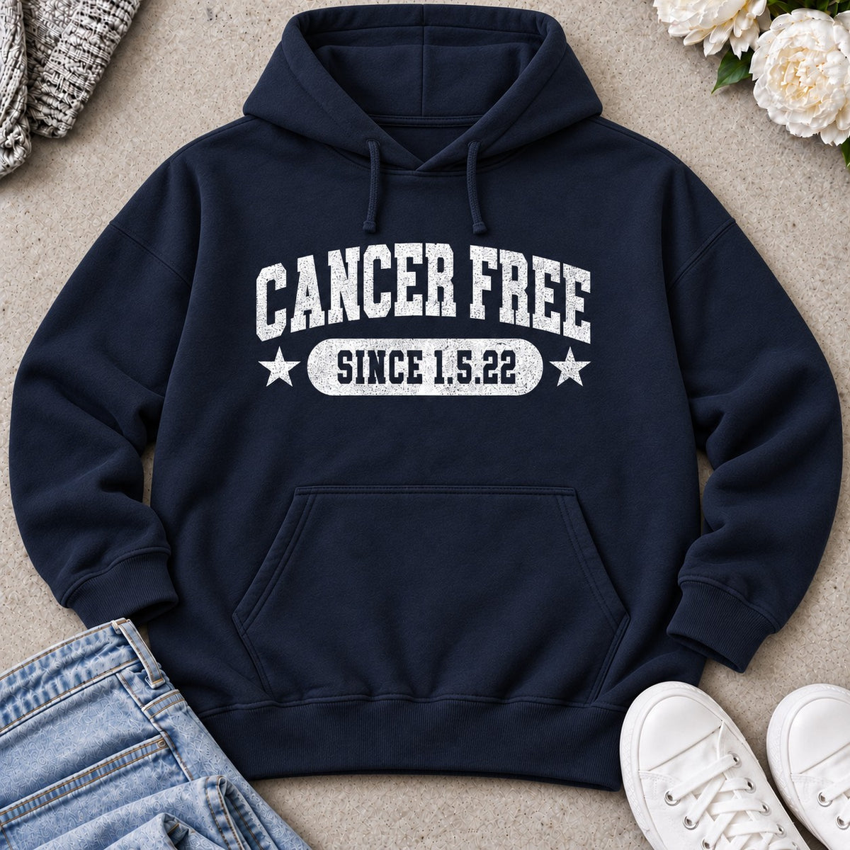 Personalized Cancer Free Celebration Hoodie — Navy