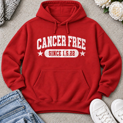 Personalized Cancer Free Celebration Hoodie — Red