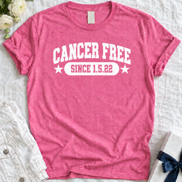Personalized Cancer Free Celebration Shirt — Heather Heliconia