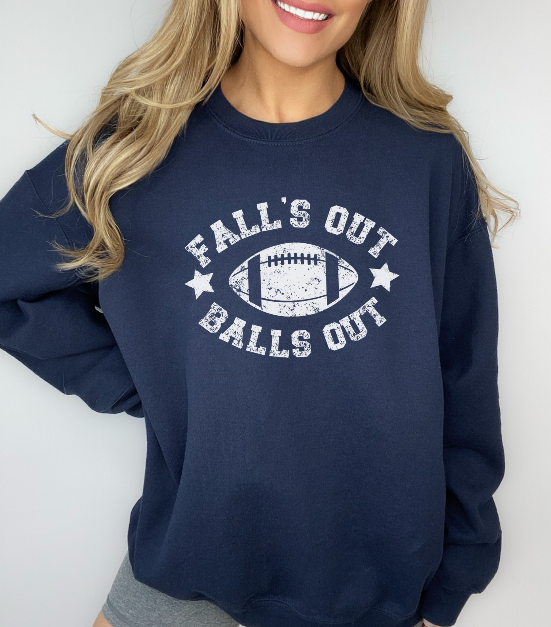 Funny Fall's Out Balls Out Crewneck Sweatshirt, Football Season Sweatshirt, Fun Game Day Sweatshirt, Fall Sweatshirt, Unisex Crewneck Sweatshirt