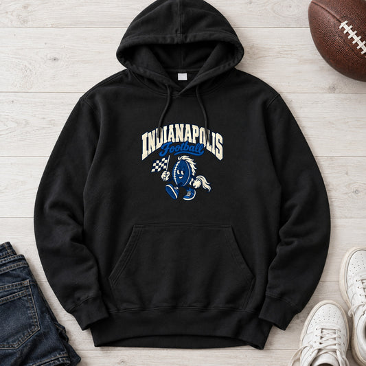Indianapolis Football Retro Mascot Hoodie in Black