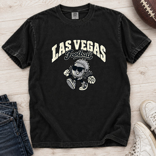 Las Vegas Football Retro Mascot T-Shirt in Comfort Colors Black