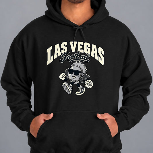 Las Vegas Football Retro Mascot Hoodie in Black