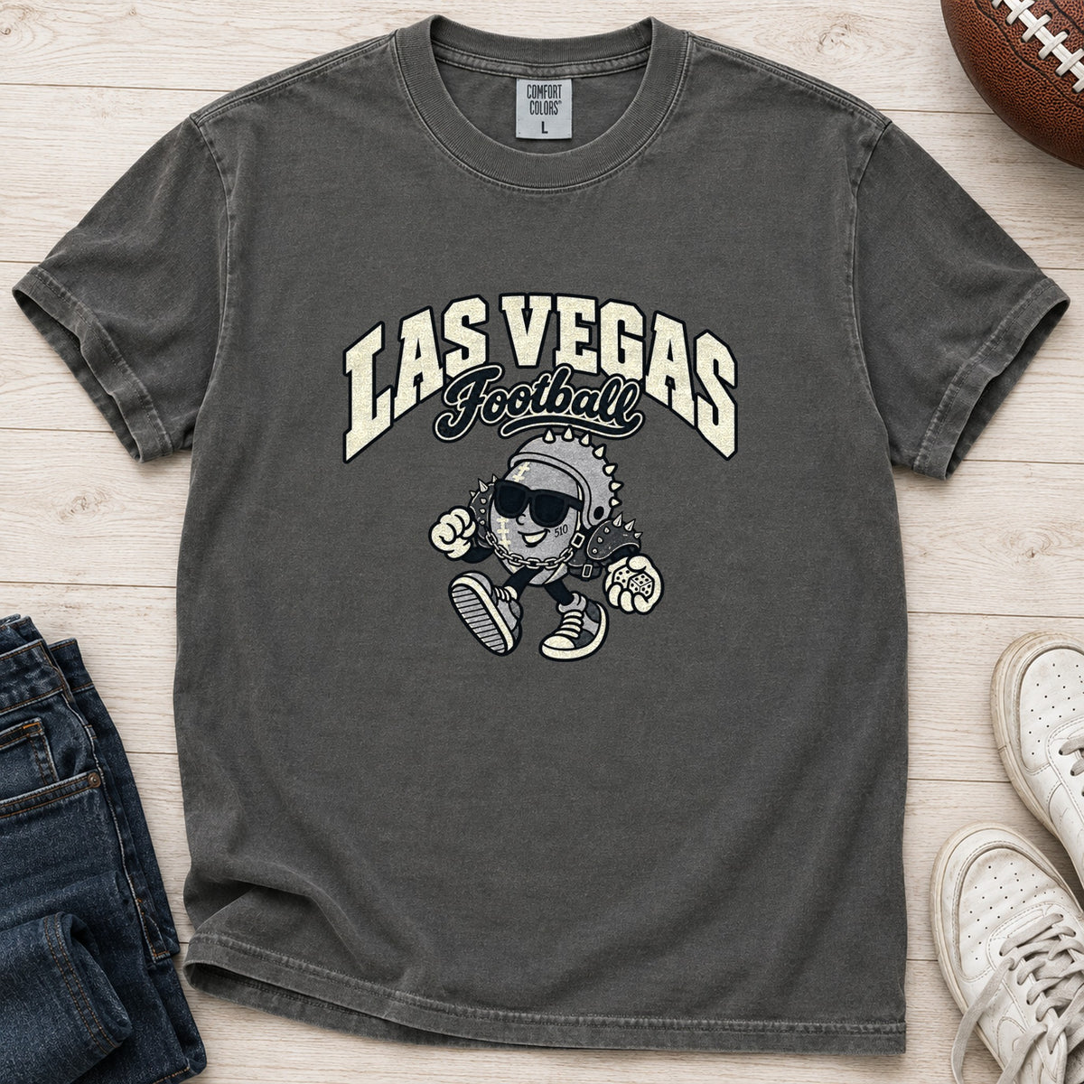 Las Vegas Football Retro Mascot T-Shirt in Comfort Colors Pepper
