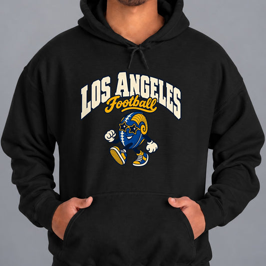 Los Angeles Football Star Shades Retro Mascot Hoodie in Black