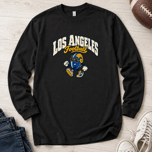 Los Angeles Football Star Shades Retro Mascot Long Sleeve in Black