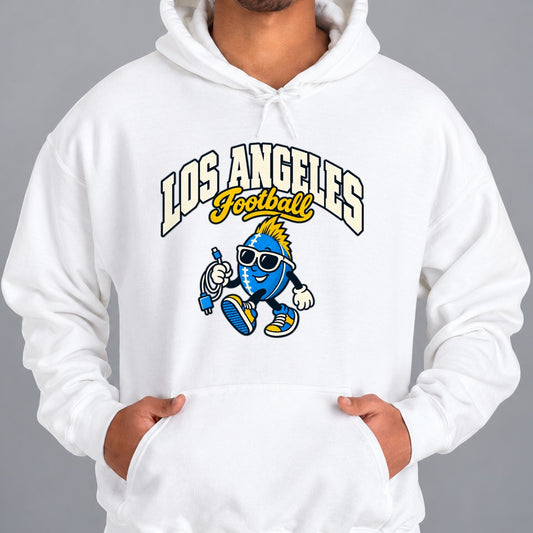 Los Angeles Football Charger Cord Retro Mascot Hoodie in White