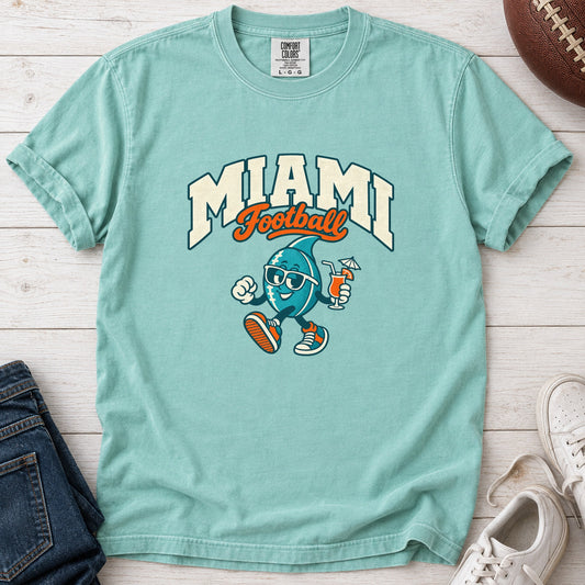 Miami Football Retro Mascot T-Shirt in Comfort Colors Chalky Mint