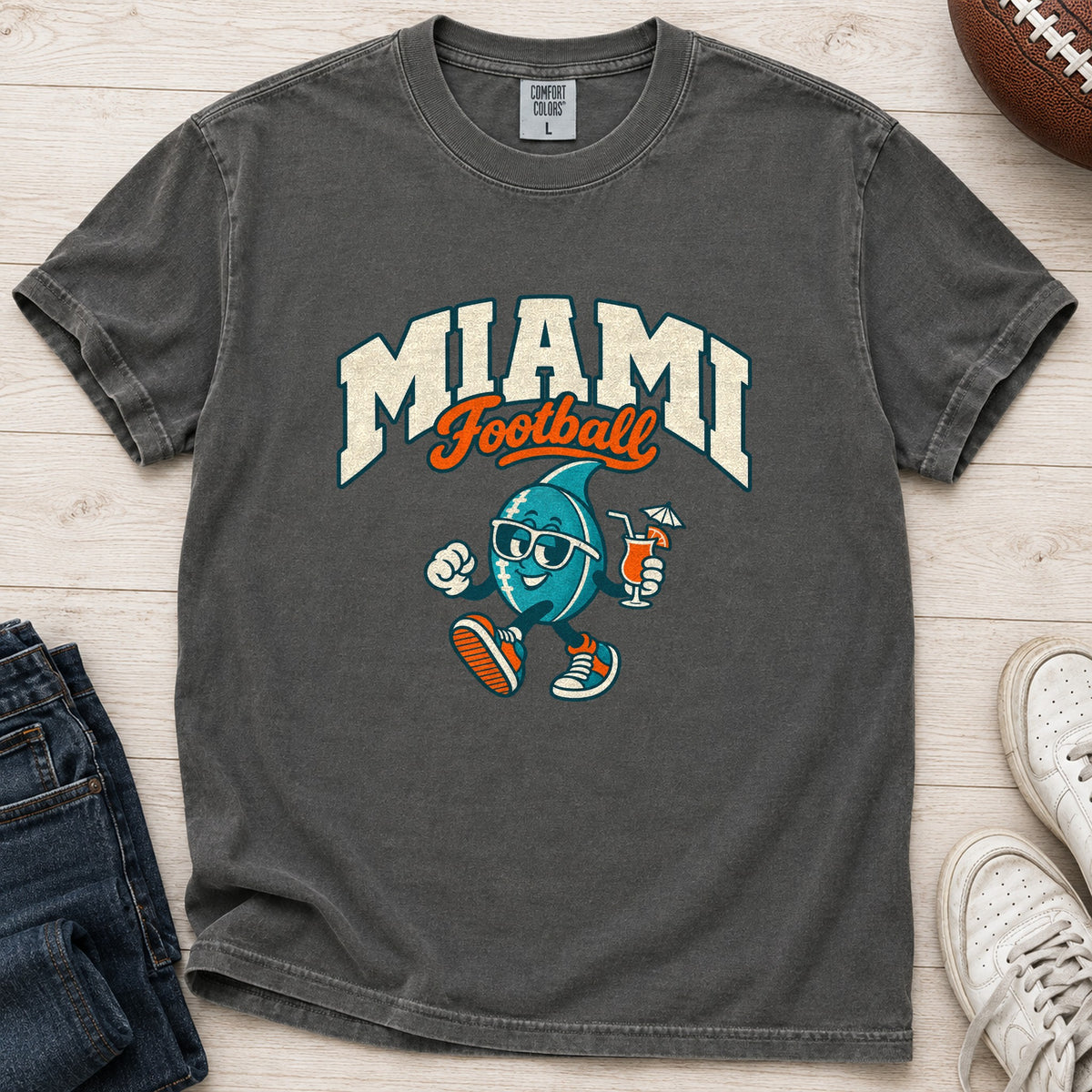 Miami Football Retro Mascot T-Shirt in Comfort Colors Pepper