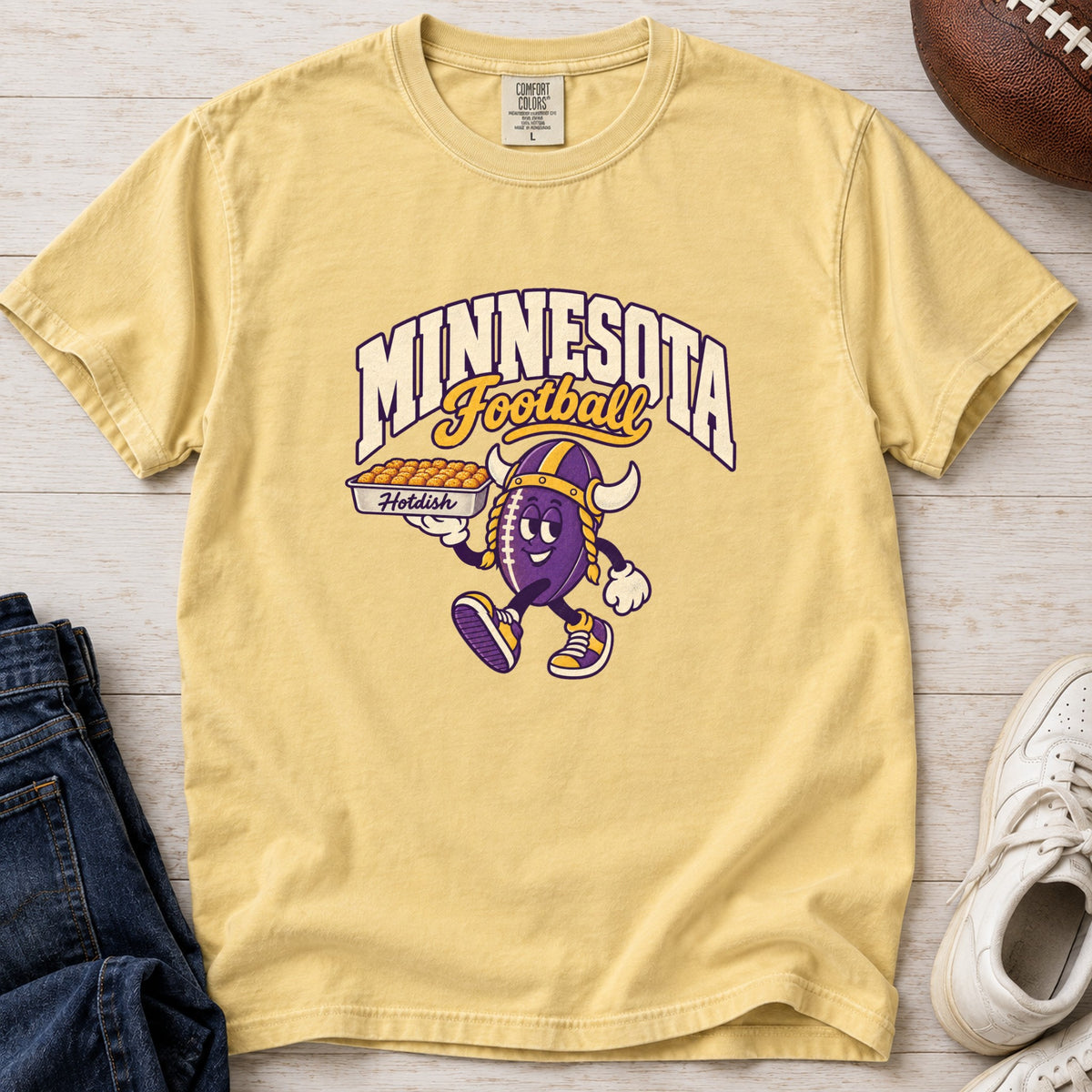 Minnesota Football Retro Mascot T-Shirt in Comfort Colors Butter