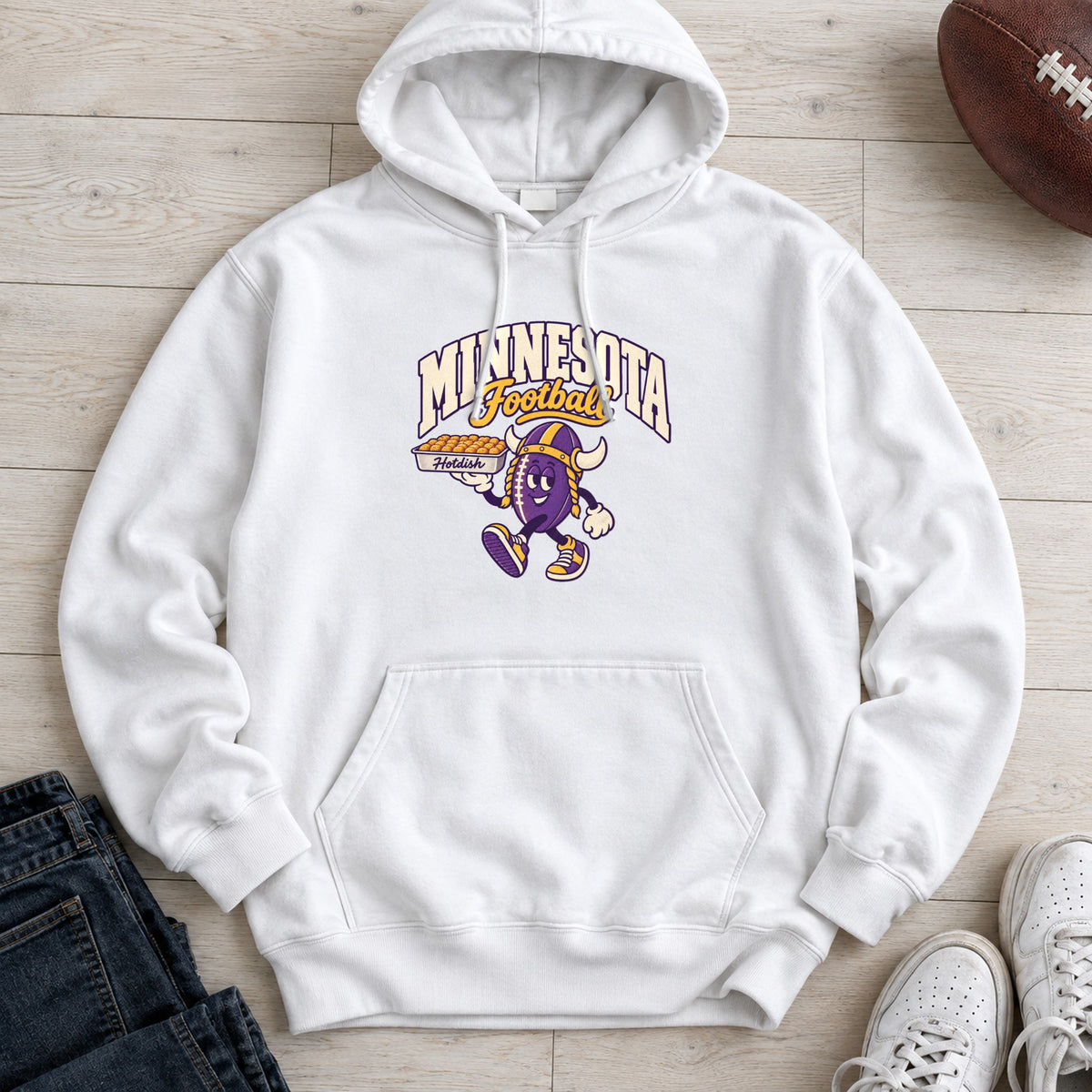 Minnesota Football Retro Mascot Hoodie in White