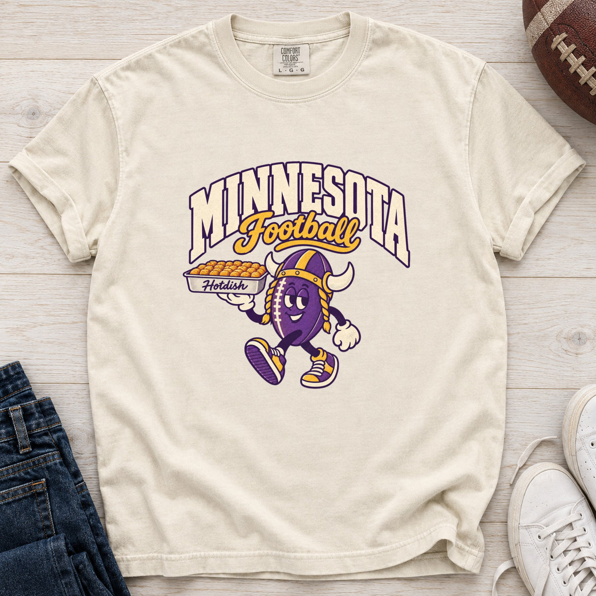 Minnesota Football Retro Mascot T-Shirt in Comfort Colors Ivory
