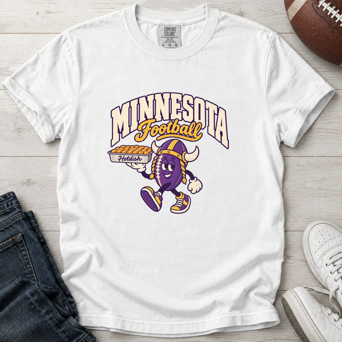 Minnesota Football Retro Mascot T-Shirt in Comfort Colors White