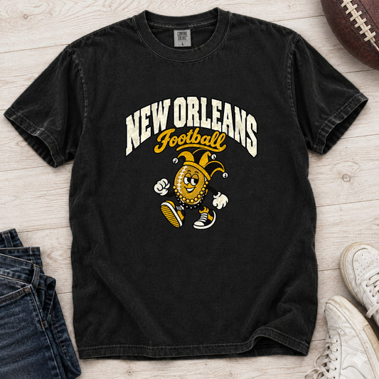 New Orleans Football Retro Mascot T-Shirt in Comfort Colors Black