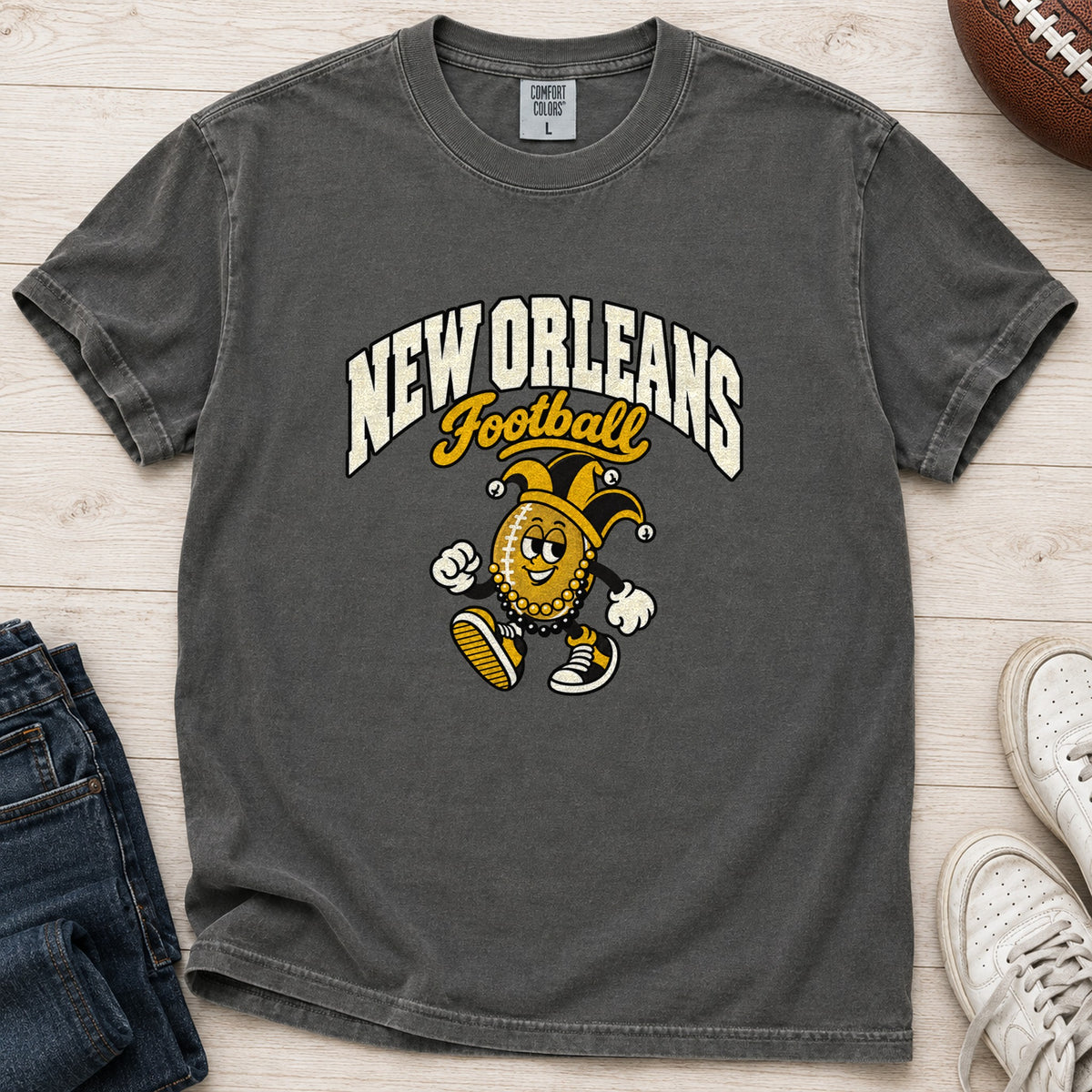 New Orleans Football Retro Mascot T-Shirt in Comfort Colors Pepper
