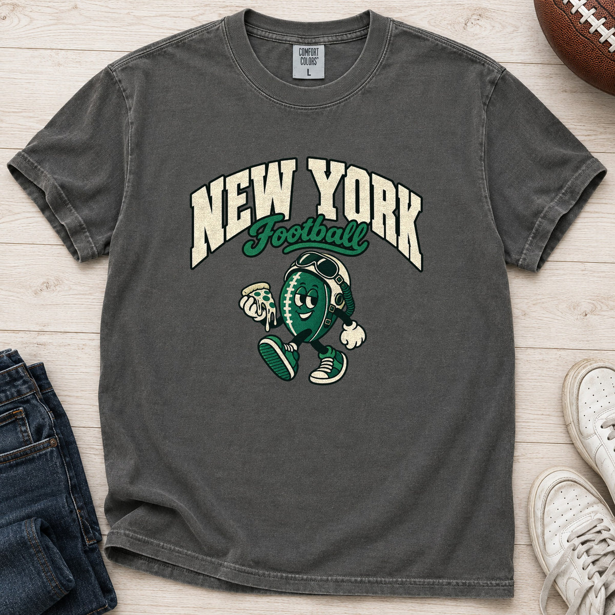 New York Football Retro Mascot T-Shirt in Comfort Colors Pepper