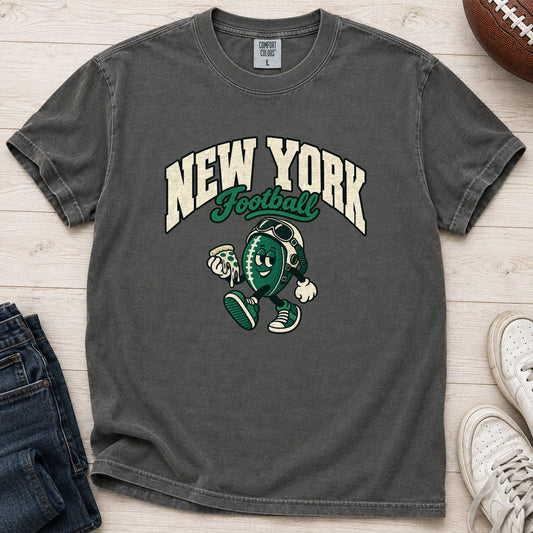 New York Football Retro Mascot T-Shirt in Comfort Colors Pepper