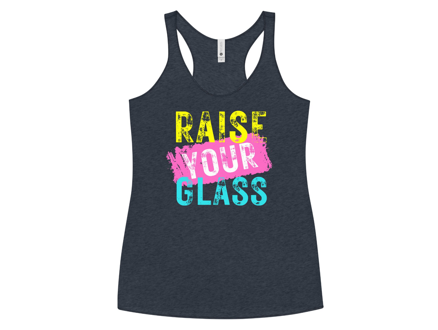 Fun Pink Concert Women's Racerback Tank - Raise Your Glass - P!nk Concert, 2000's Music, Vintage Tank, Pop Rock Concert, Pink Fan Shirt, Next Level Women's Racerback Tank
