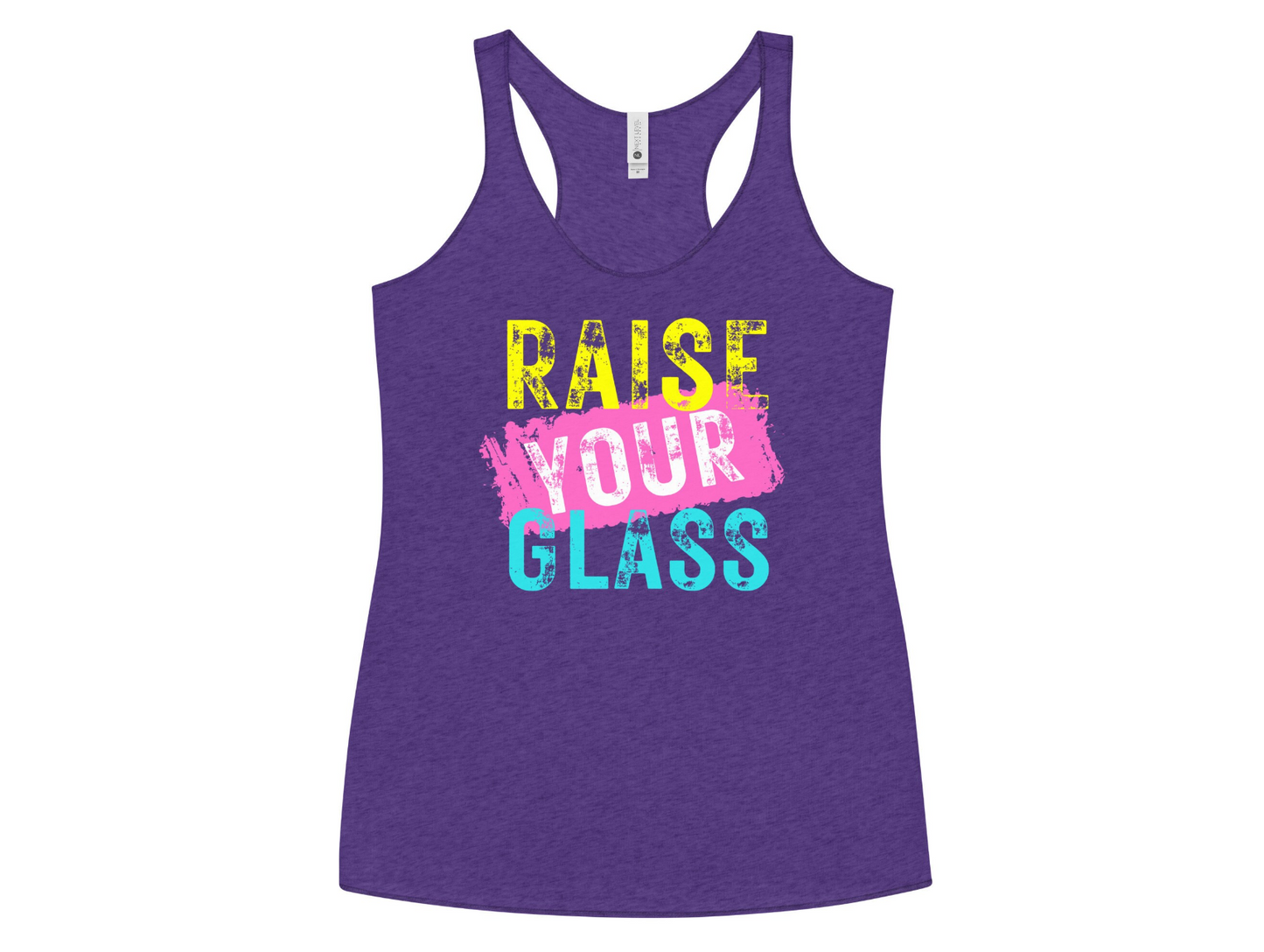 Fun Pink Concert Women's Racerback Tank - Raise Your Glass - P!nk Concert, 2000's Music, Vintage Tank, Pop Rock Concert, Pink Fan Shirt, Next Level Women's Racerback Tank