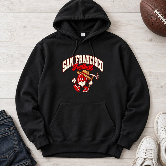 San Francisco Football Retro Mascot Hoodie in Black