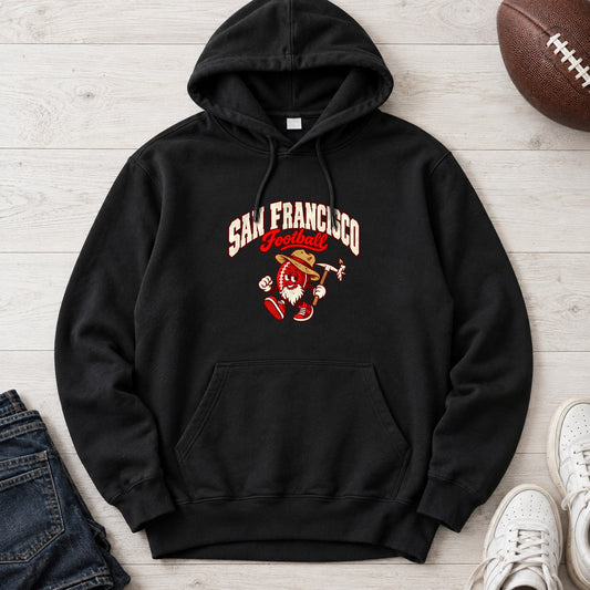San Francisco Football Retro Mascot Hoodie in Black