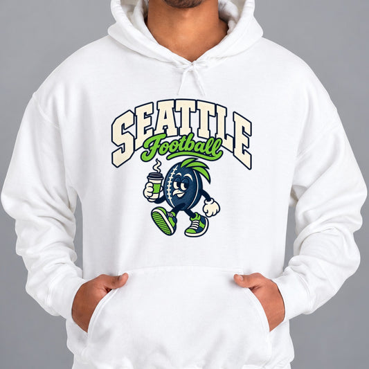 Seattle Football Retro Mascot Hoodie in White