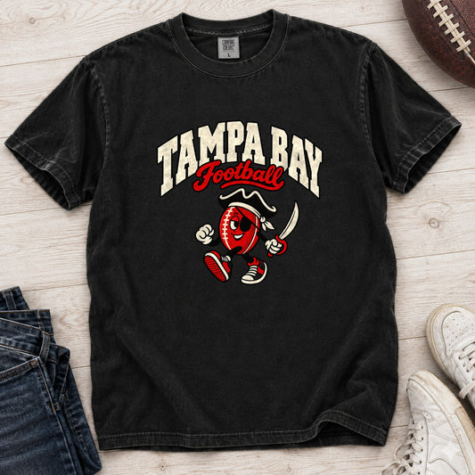 Tampa Bay Football Retro Mascot T-Shirt in Comfort Colors Black