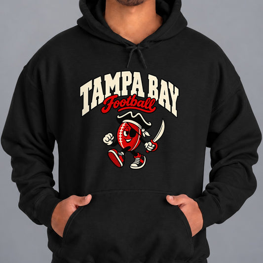 Tampa Bay Football Retro Mascot Hoodie in Black