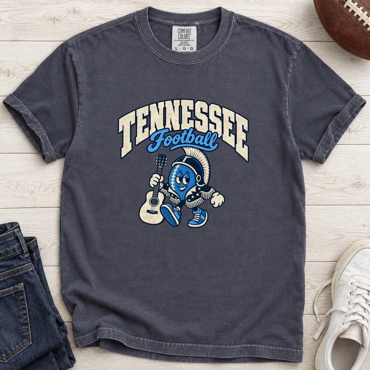 Tennessee Football Retro Mascot T-Shirt in Comfort Colors Navy