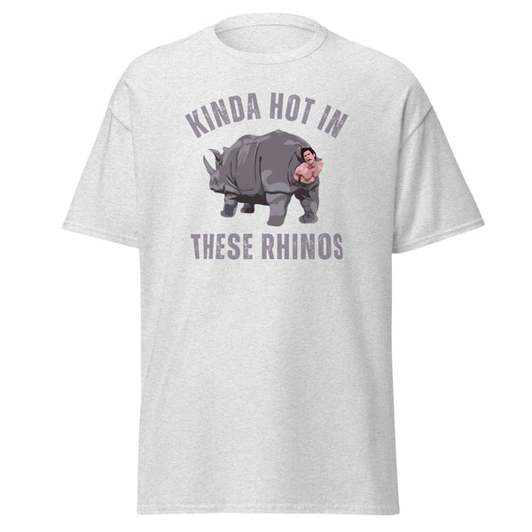 kinda hot in these rhinos funny ace ventura inspired shirt retro 90s movie humor graphic tee