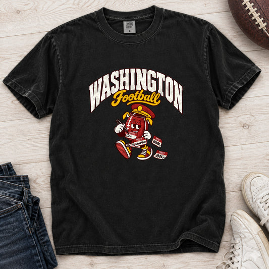 Washington Football Retro Mascot T-Shirt in Comfort Colors Black