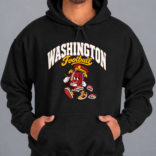 Washington Football Retro Mascot Hoodie in Black